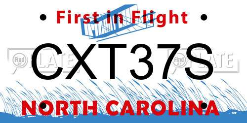 CXT37S North Carolina License Plate