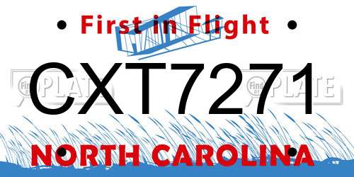 CXT7271 North Carolina License Plate