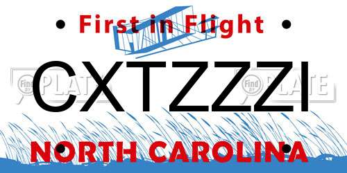 CXTZZZI North Carolina License Plate