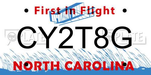 CY2T8G North Carolina License Plate