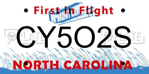 CY5O2S North Carolina License Plate