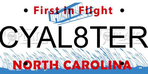 CYAL8TER North Carolina License Plate