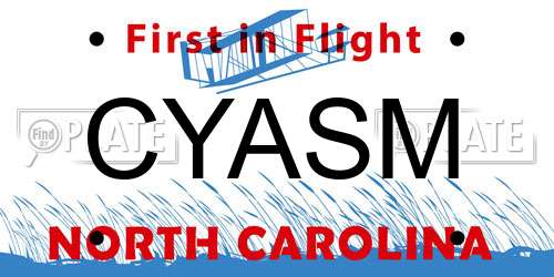 CYASM North Carolina License Plate