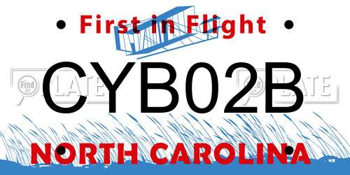 CYB02B North Carolina License Plate