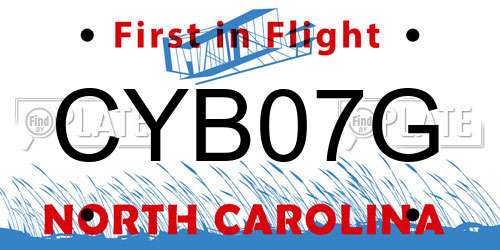 CYB07G North Carolina License Plate