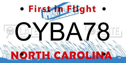 CYBA78 North Carolina License Plate