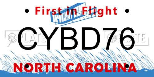 CYBD76 North Carolina License Plate
