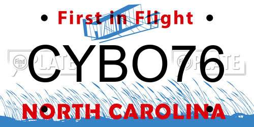 CYBO76 North Carolina License Plate