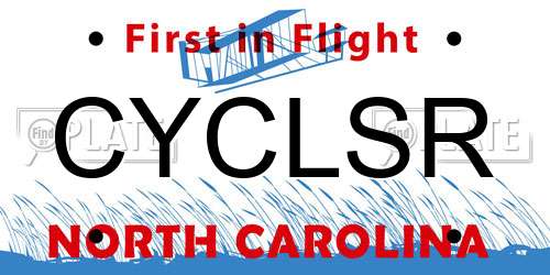 CYCLSR North Carolina License Plate