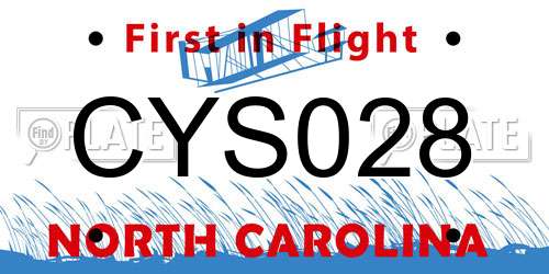 CYS028 North Carolina License Plate