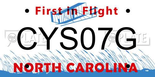 CYS07G North Carolina License Plate