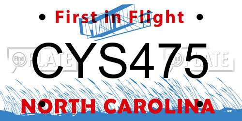 CYS475 North Carolina License Plate