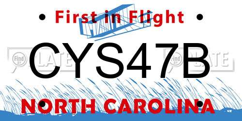 CYS47B North Carolina License Plate