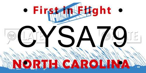 CYSA79 North Carolina License Plate