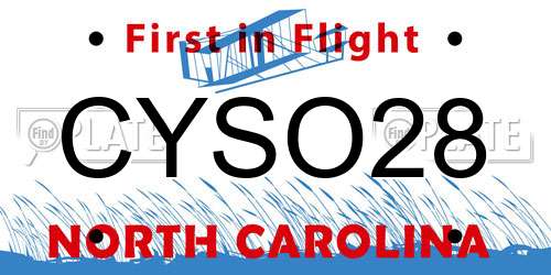 CYSO28 North Carolina License Plate