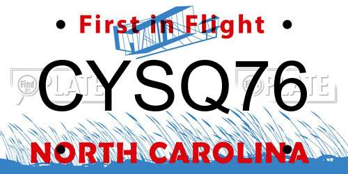 CYSQ76 North Carolina License Plate