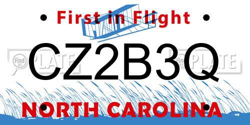 CZ2B3Q North Carolina License Plate