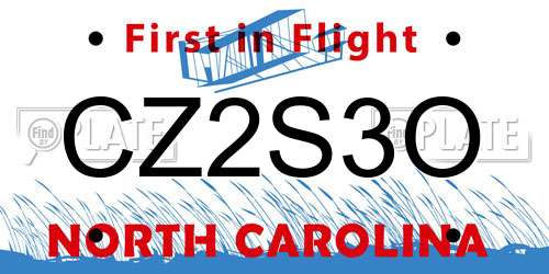 CZ2S3O North Carolina License Plate