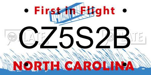 CZ5S2B North Carolina License Plate