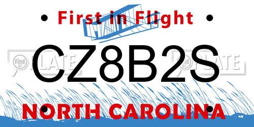 CZ8B2S North Carolina License Plate