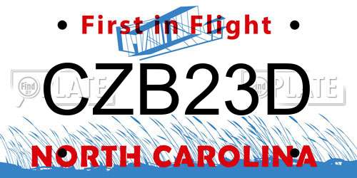CZB23D North Carolina License Plate