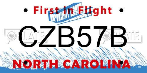 CZB57B North Carolina License Plate