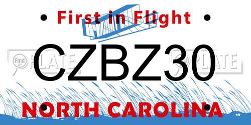 CZBZ30 North Carolina License Plate