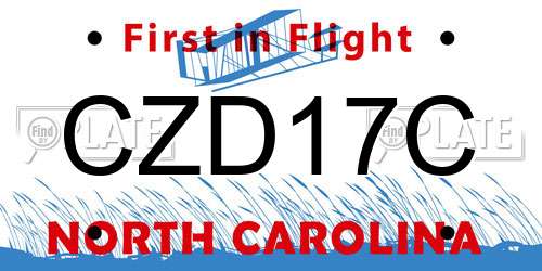 CZD17C North Carolina License Plate
