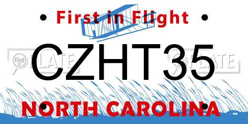 CZHT35 North Carolina License Plate