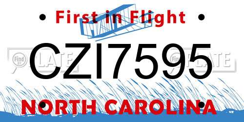 CZI7595 North Carolina License Plate