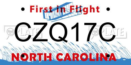 CZQ17C North Carolina License Plate