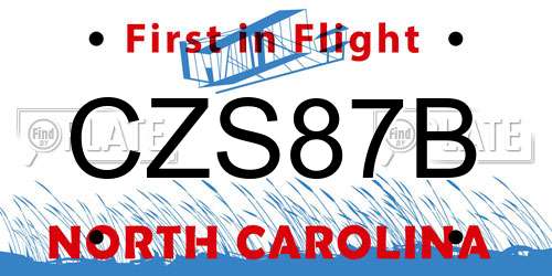 CZS87B North Carolina License Plate