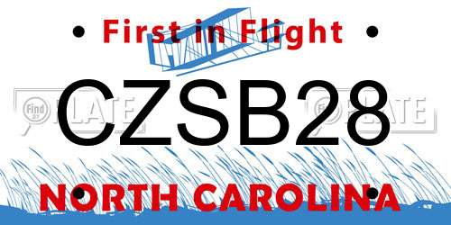 CZSB28 North Carolina License Plate