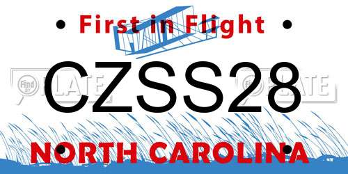 CZSS28 North Carolina License Plate