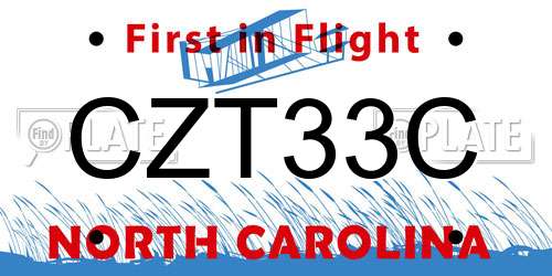 CZT33C North Carolina License Plate