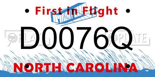 D0076Q North Carolina License Plate