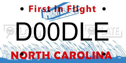 D00DLE North Carolina License Plate