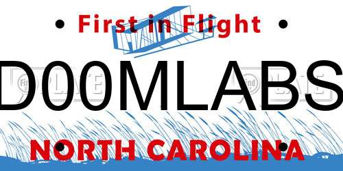 D00MLABS North Carolina License Plate