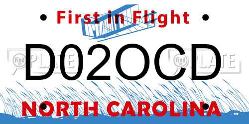 D02OCD North Carolina License Plate