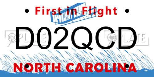 D02QCD North Carolina License Plate