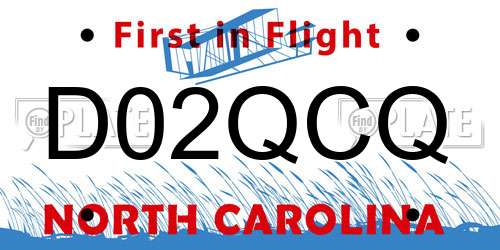 D02QCQ North Carolina License Plate