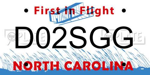 D02SGG North Carolina License Plate