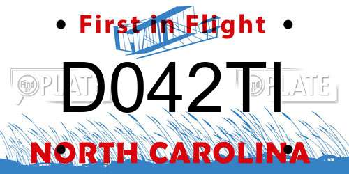 D042TI North Carolina License Plate
