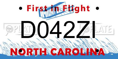 D042ZI North Carolina License Plate