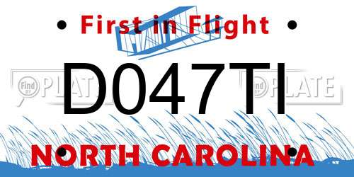 D047TI North Carolina License Plate