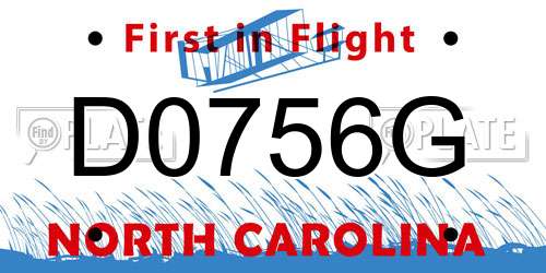 D0756G North Carolina License Plate