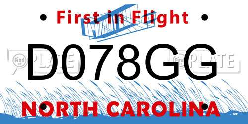 D078GG North Carolina License Plate