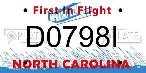 D0798I North Carolina License Plate