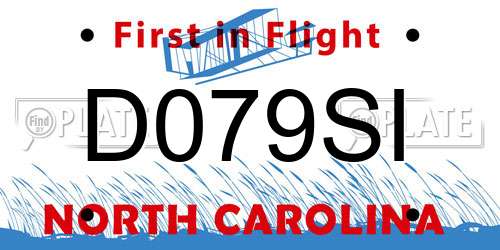 D079SI North Carolina License Plate