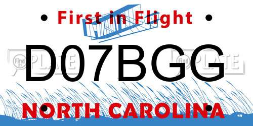 D07BGG North Carolina License Plate